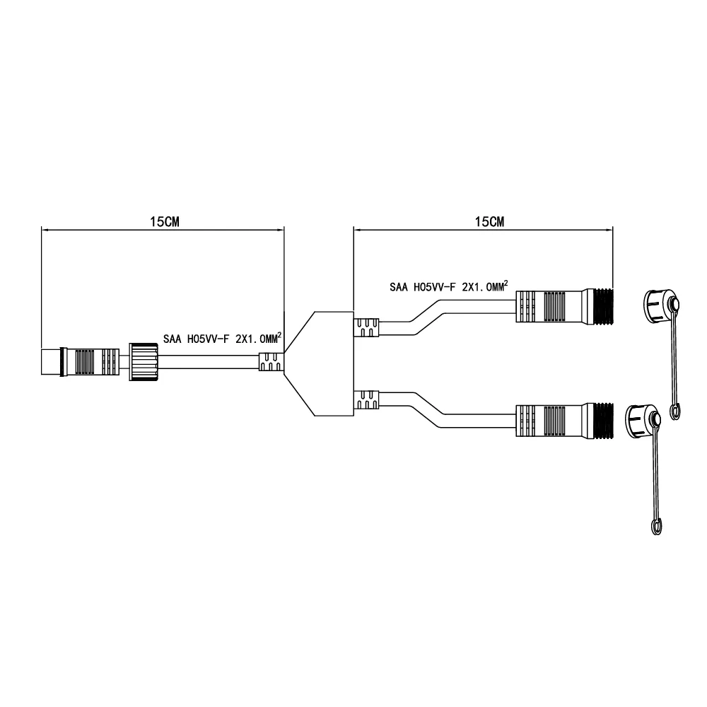 2 Way Festoon String Splitter