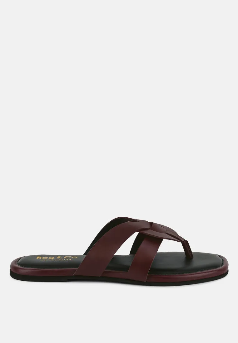 ANGELES Burgundy Flat Slip Ons