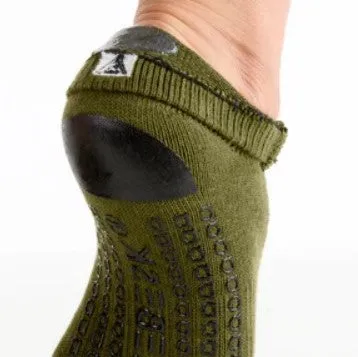 Arebesk Moto Grip Socks - Army Green (Barre / Pilates)