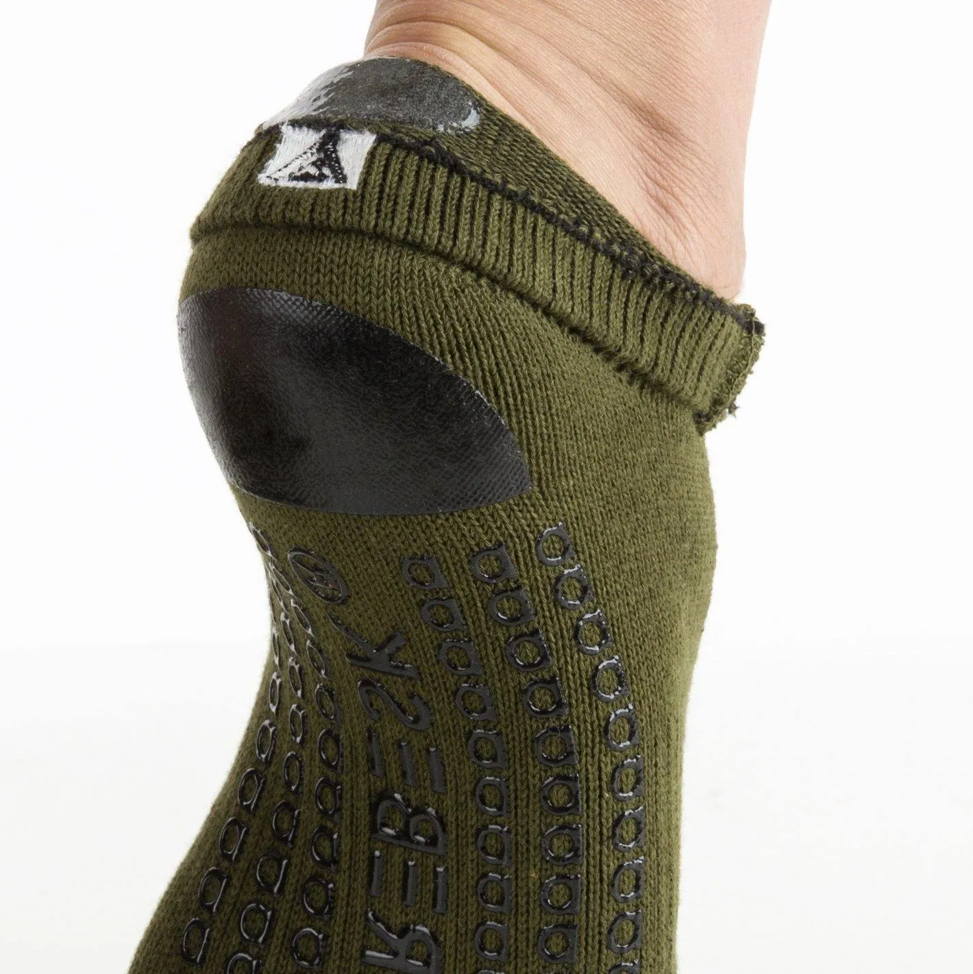 Arebesk Moto Open Toe Grip Socks - Army (Barre / Pilates)