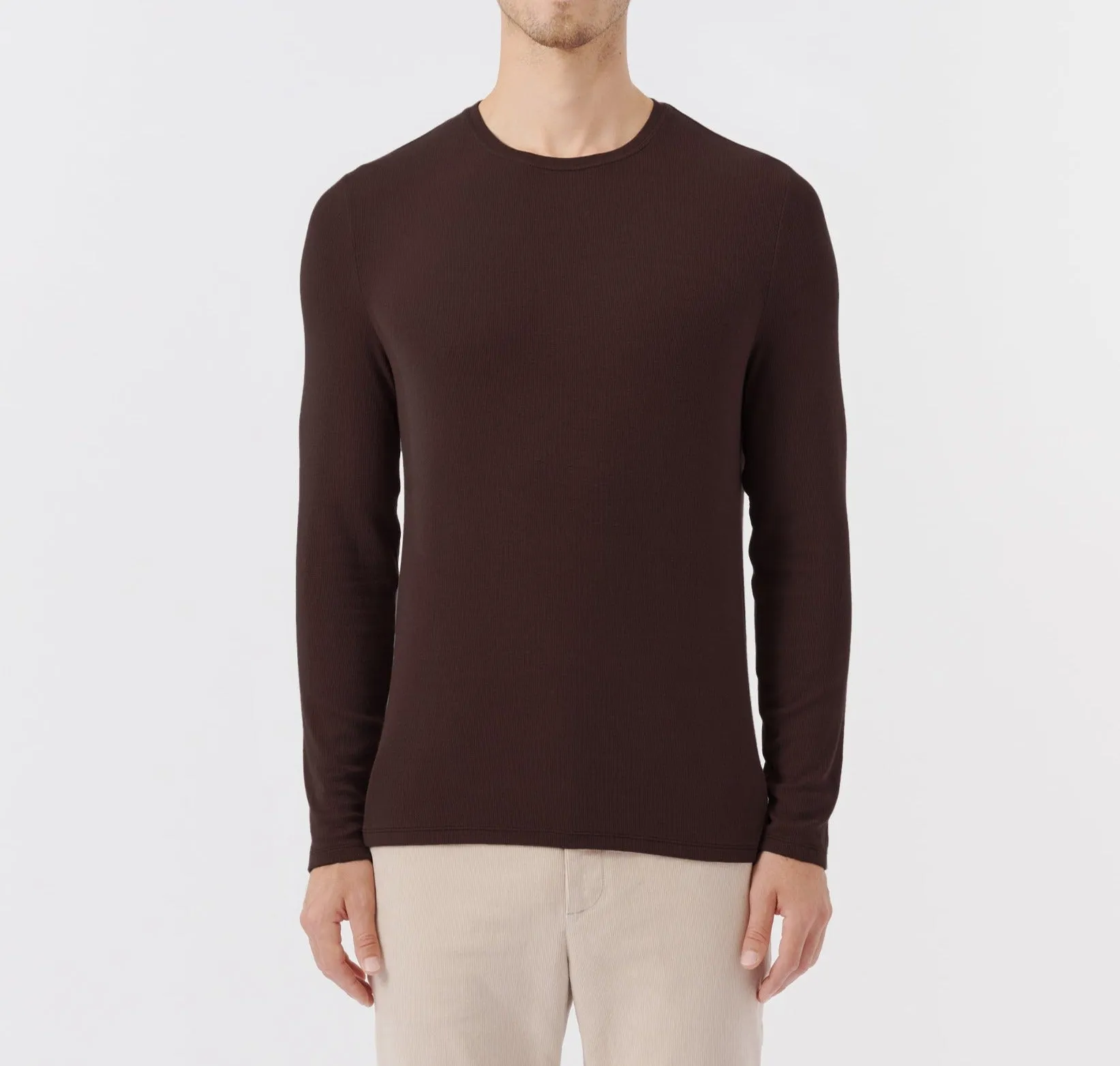 ATM Anthony Thomas Melillo Modal Rib Oversized Long Sleeve Crew Neck Tee