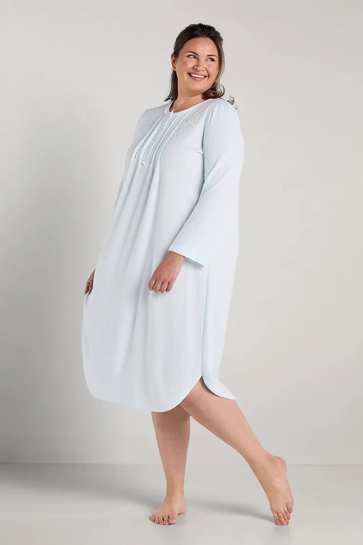 Brushed Honeycomb Long Nightgown