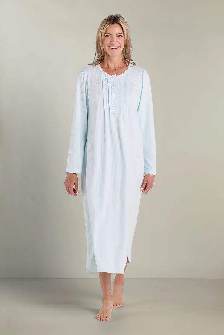 Brushed Honeycomb Long Nightgown