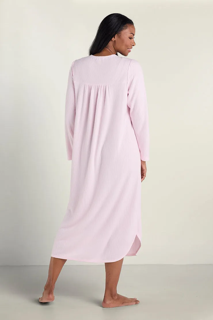 Brushed Honeycomb Long Nightgown