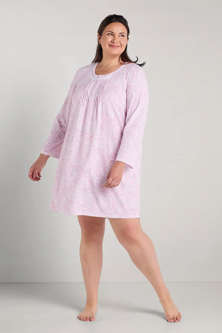 Brushed Honeycomb Short Nightgown