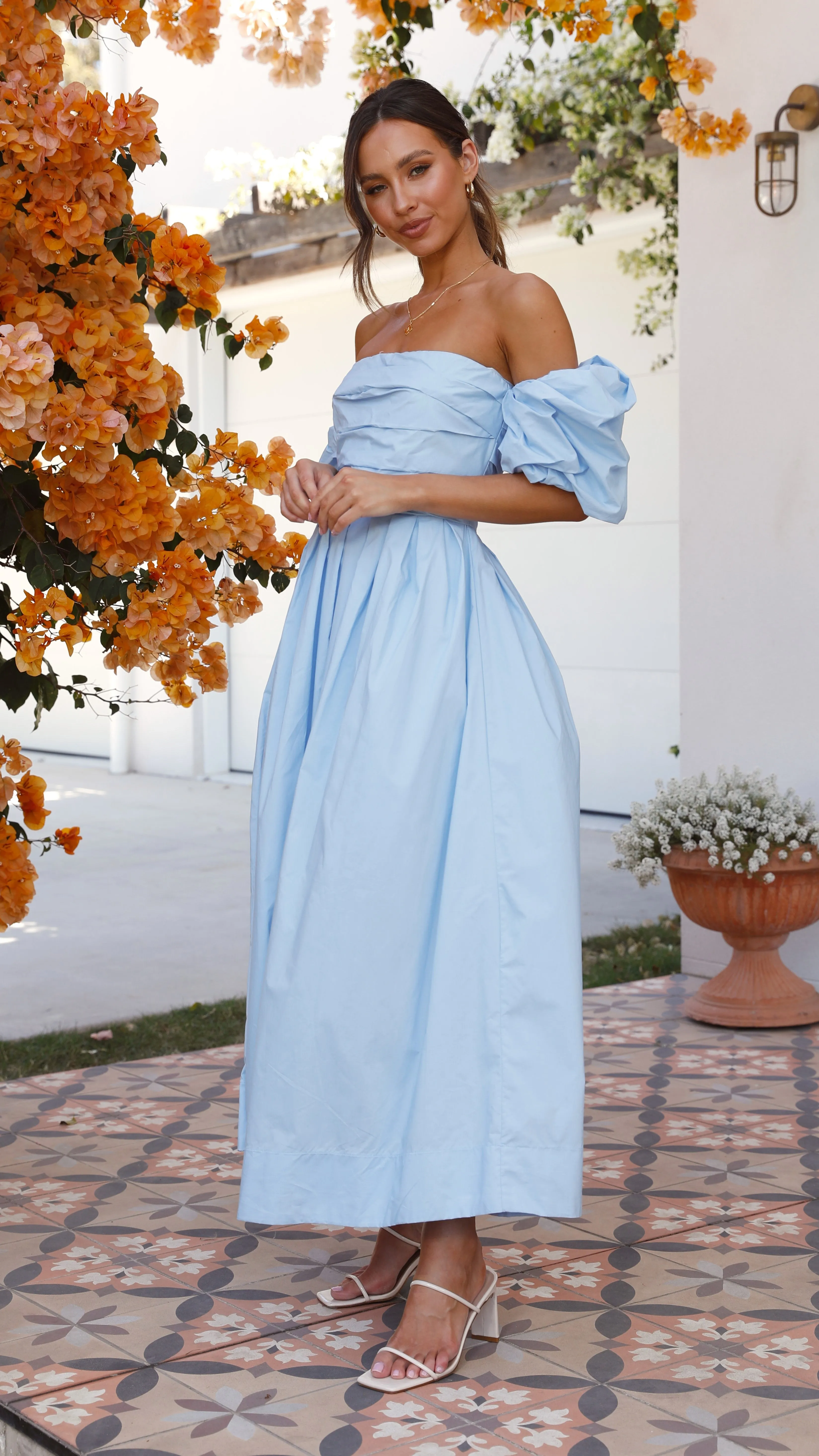 Caelius Midi Dress - Light Blue