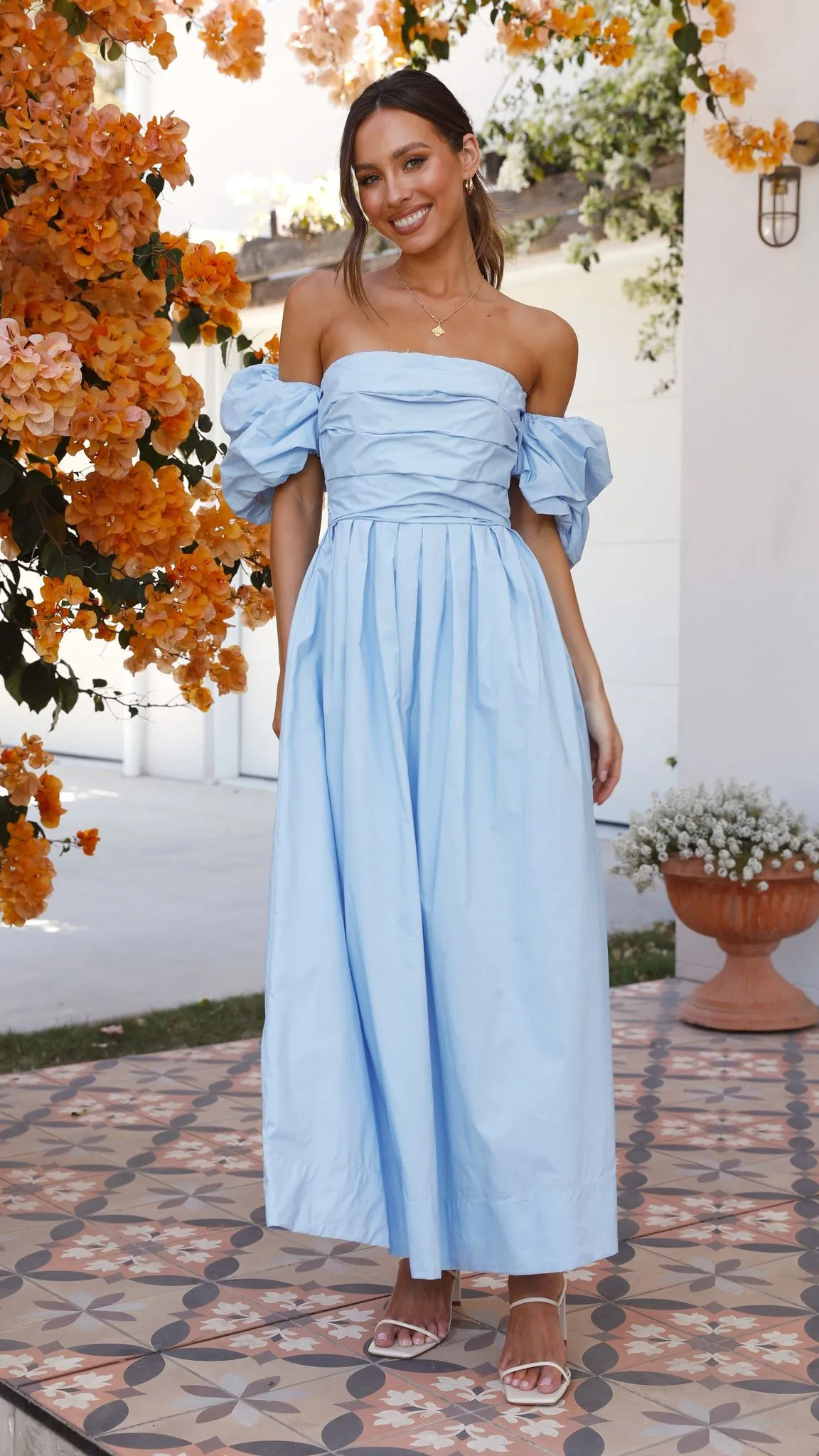 Caelius Midi Dress - Light Blue