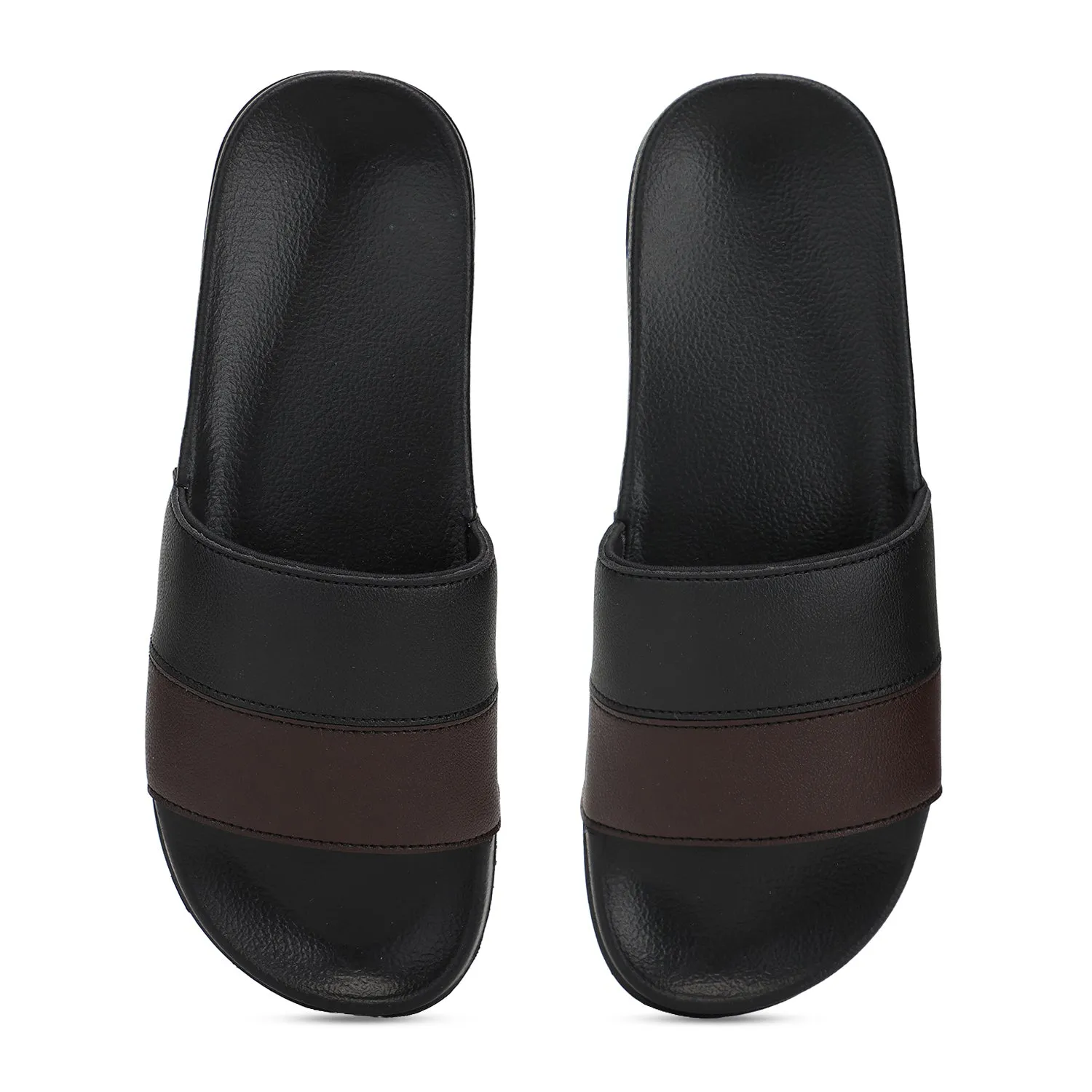 Camp Men Black Colour Block Slides