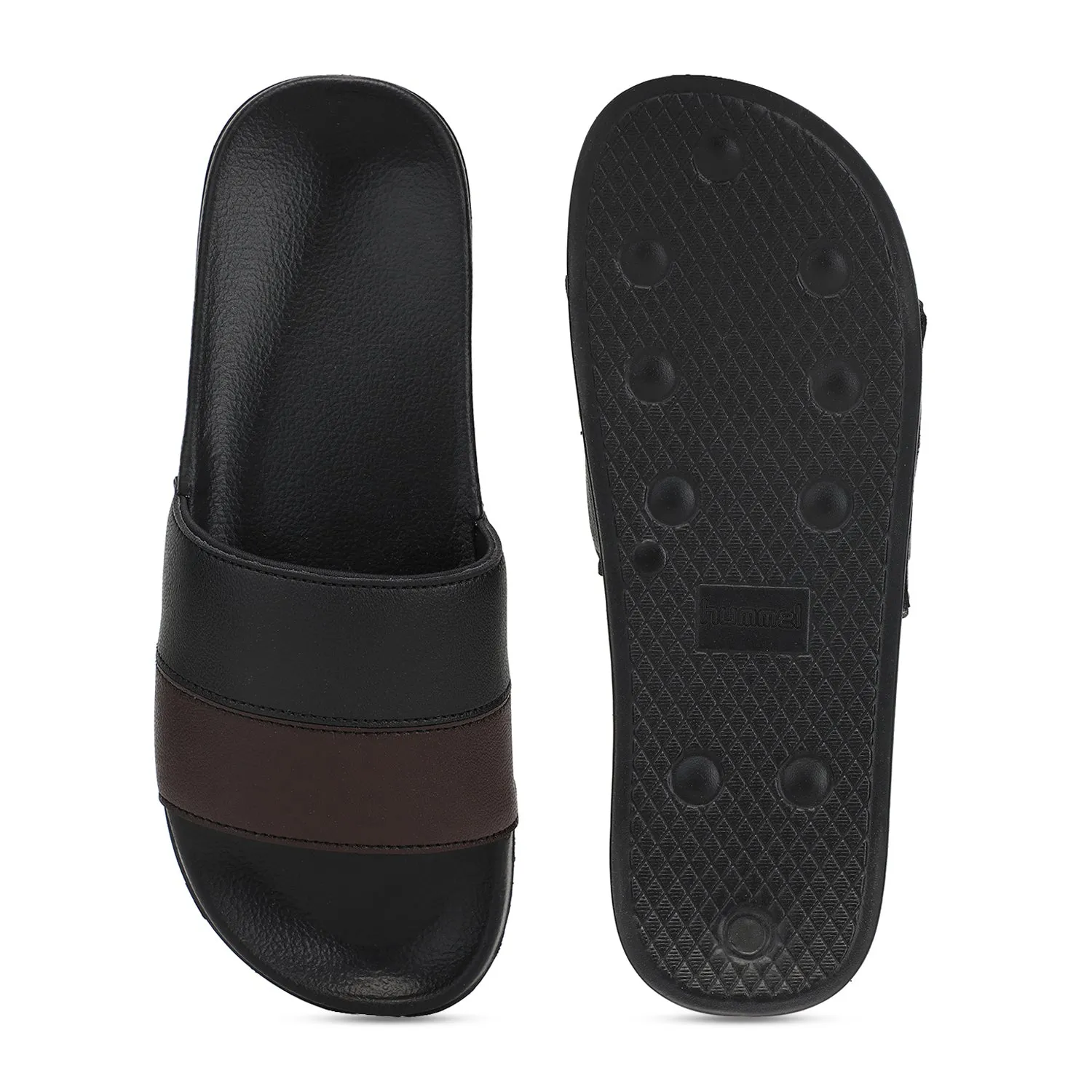 Camp Men Black Colour Block Slides