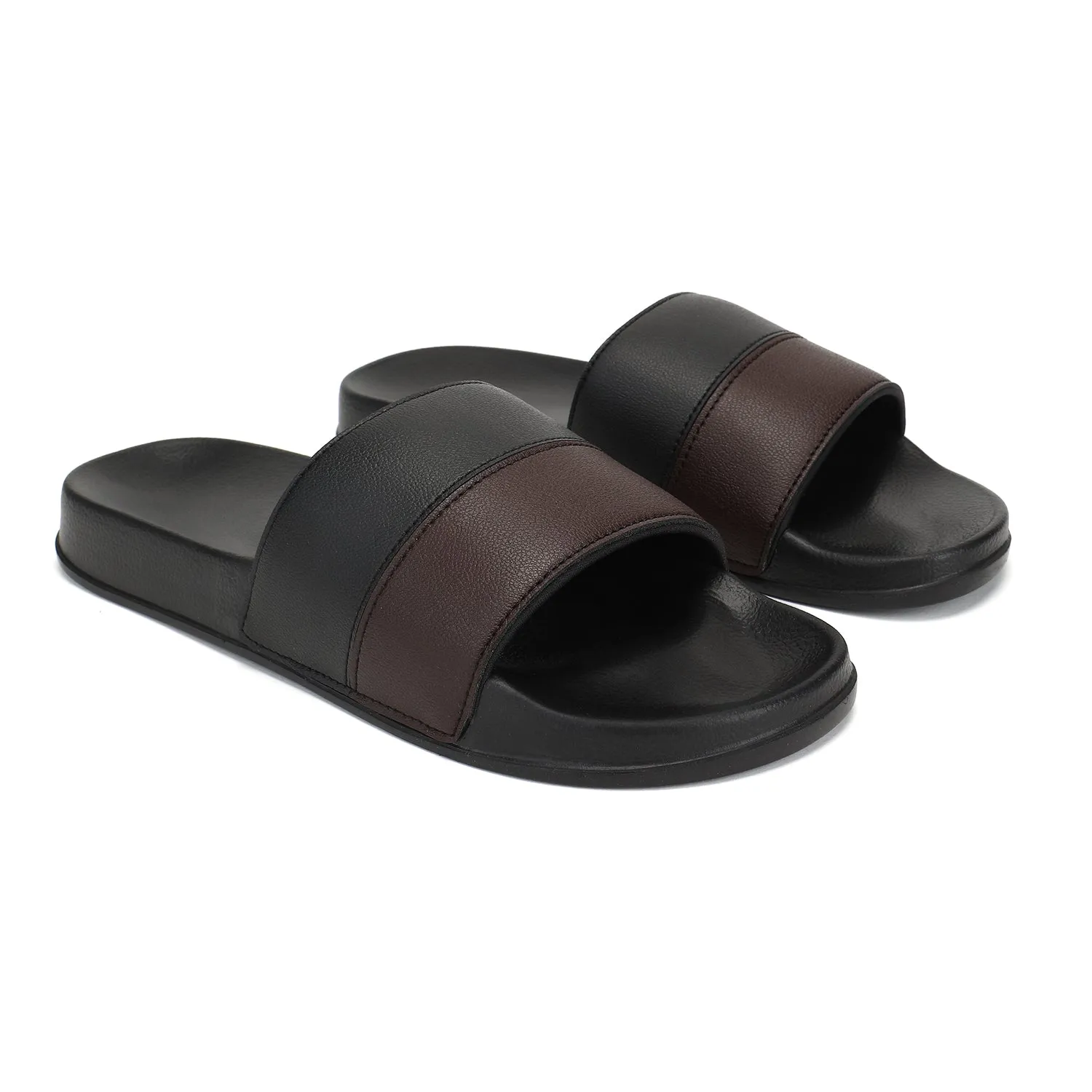 Camp Men Black Colour Block Slides