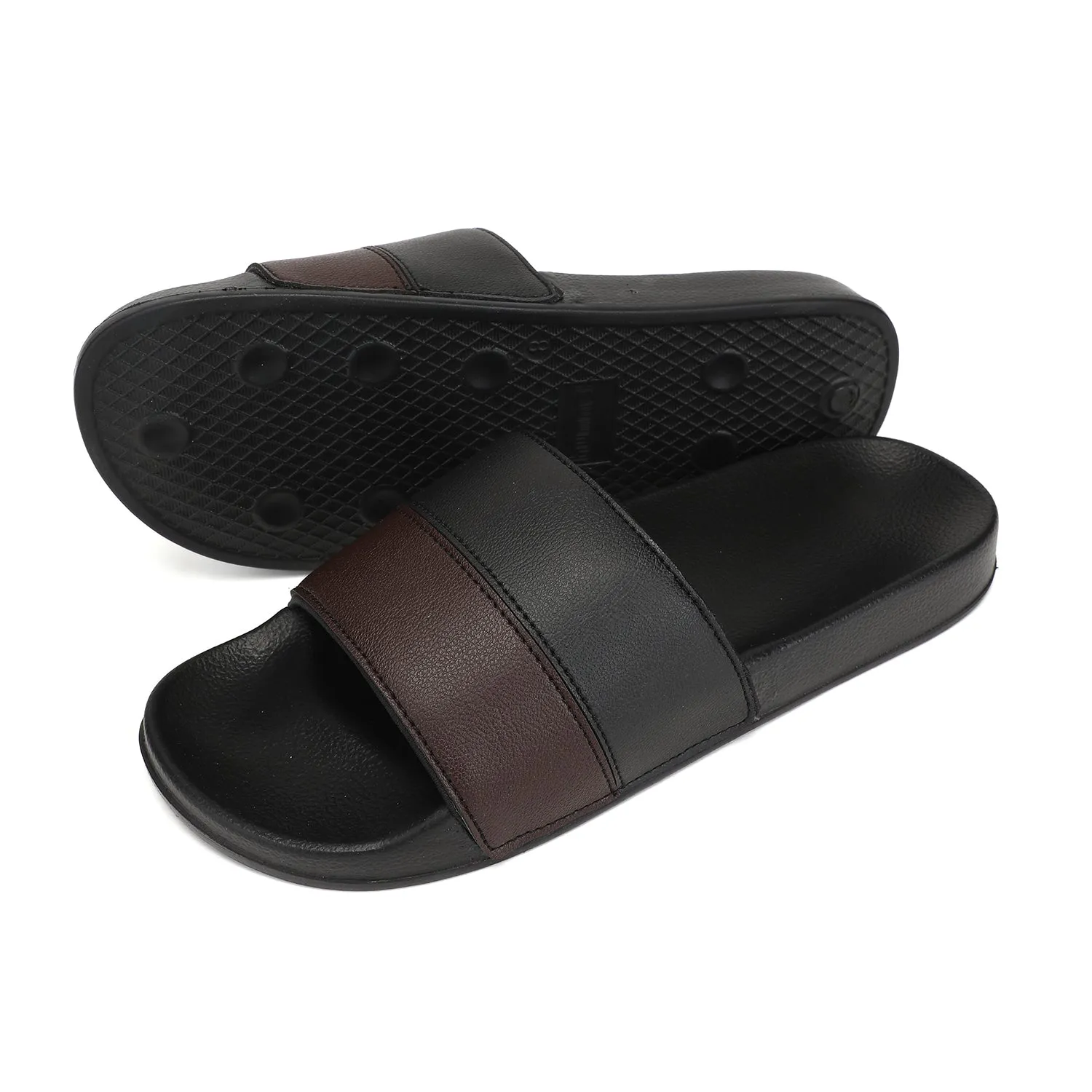 Camp Men Black Colour Block Slides