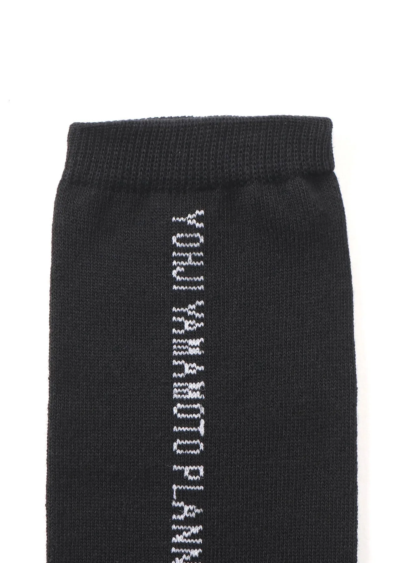 COTTON PLAIN STITCH「BLACK IS MODEST」LINE SOCKS