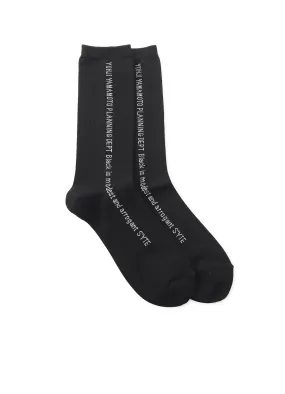 COTTON PLAIN STITCH「BLACK IS MODEST」LINE SOCKS