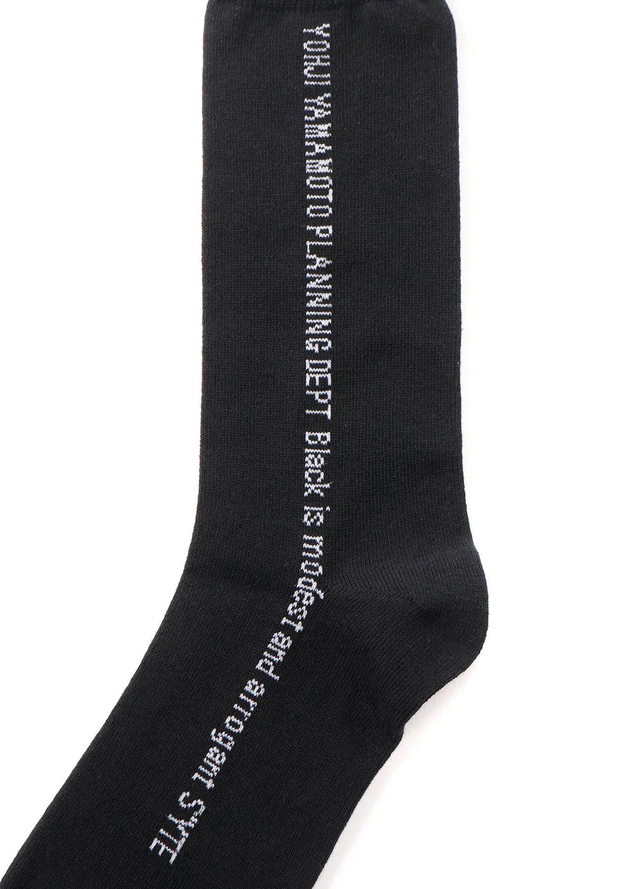 COTTON PLAIN STITCH「BLACK IS MODEST」LINE SOCKS