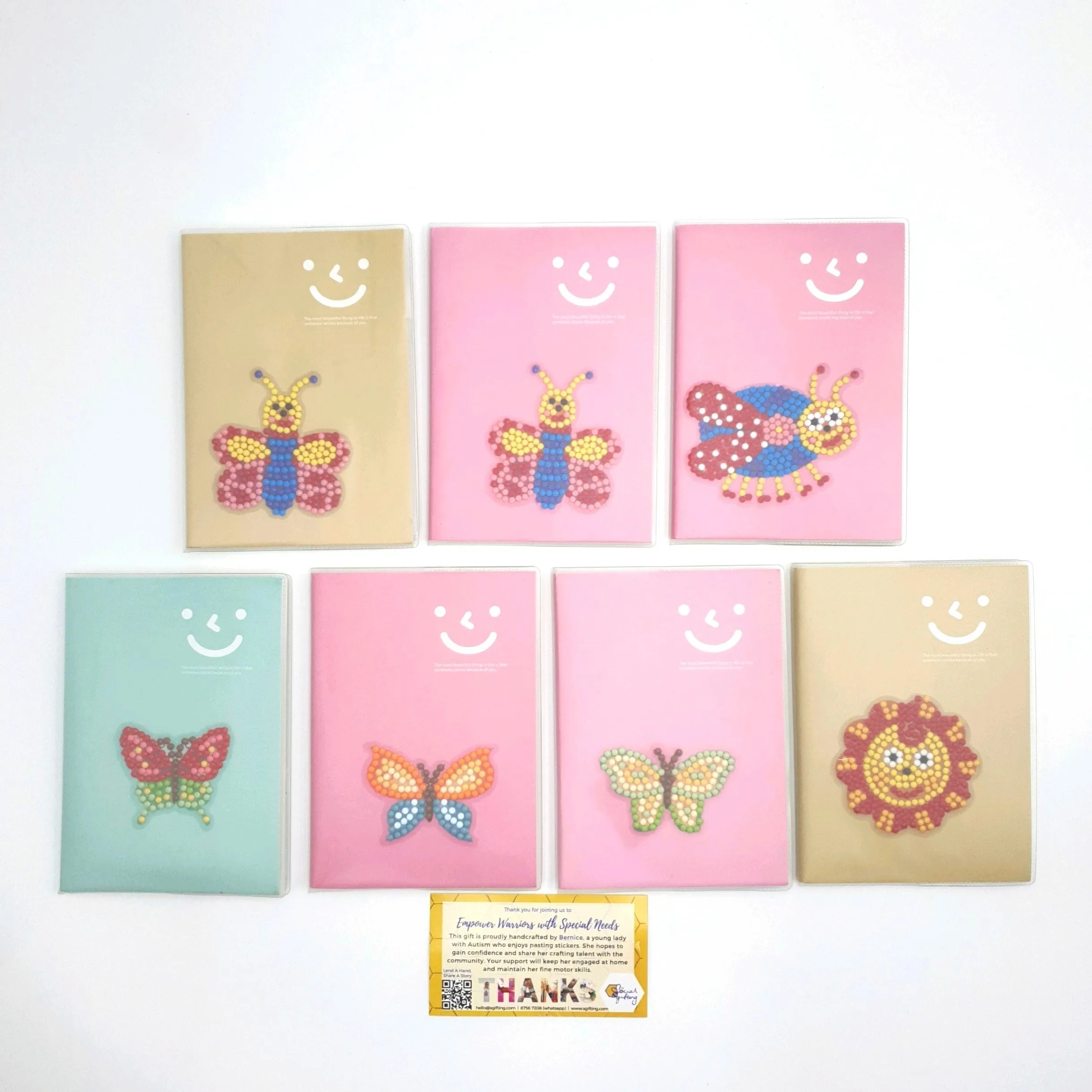 Diamond Art Sticker on Notebook with Pen Set (Bernice)