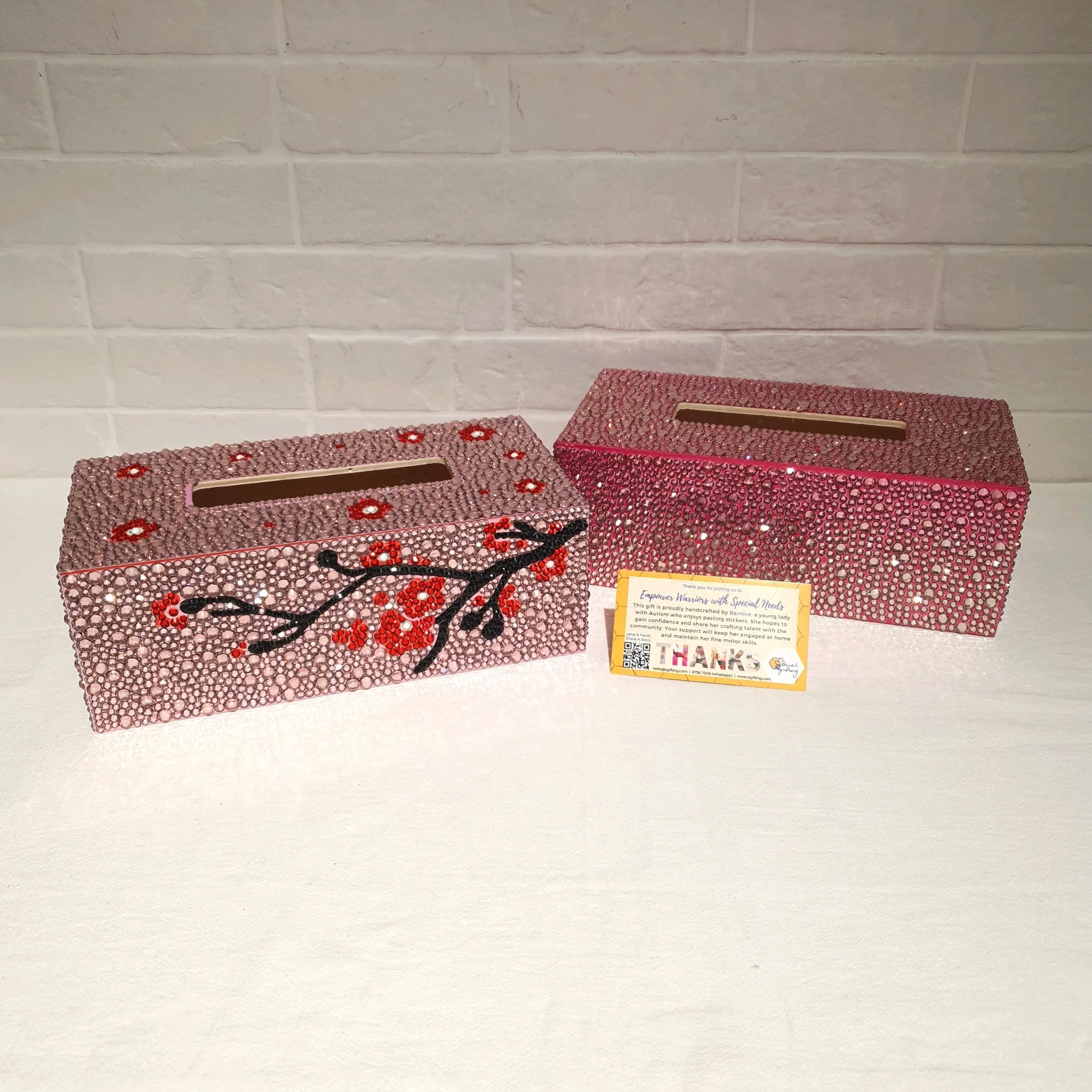 Diamond Art Wooden Tissue Box