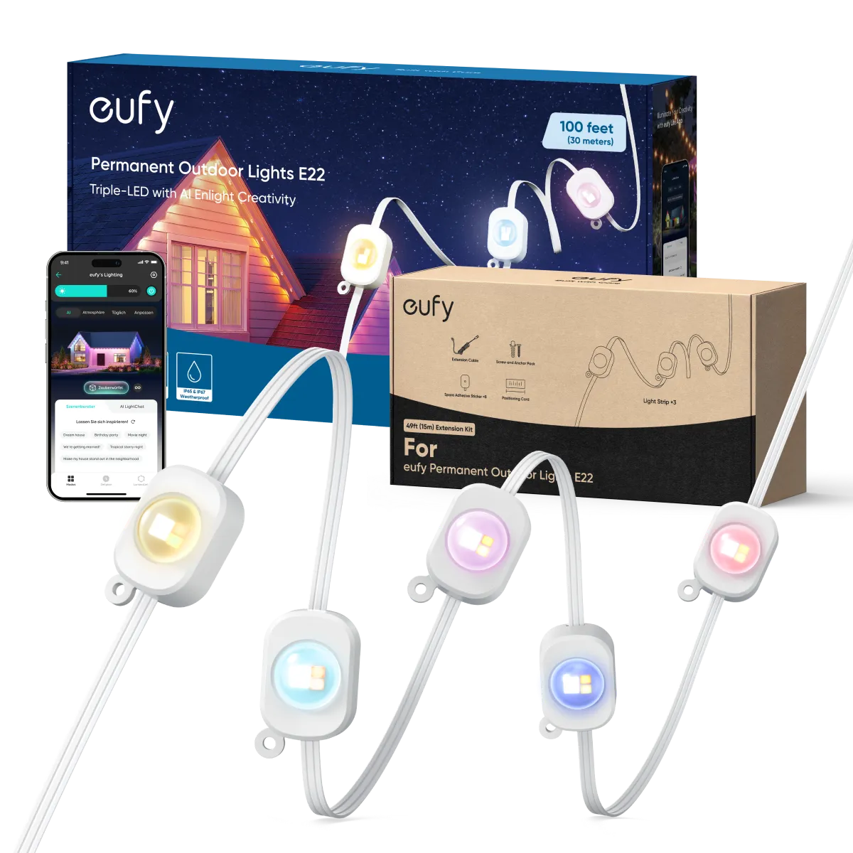 eufy Permanent Outdoor Lights E22（150ft/45m）