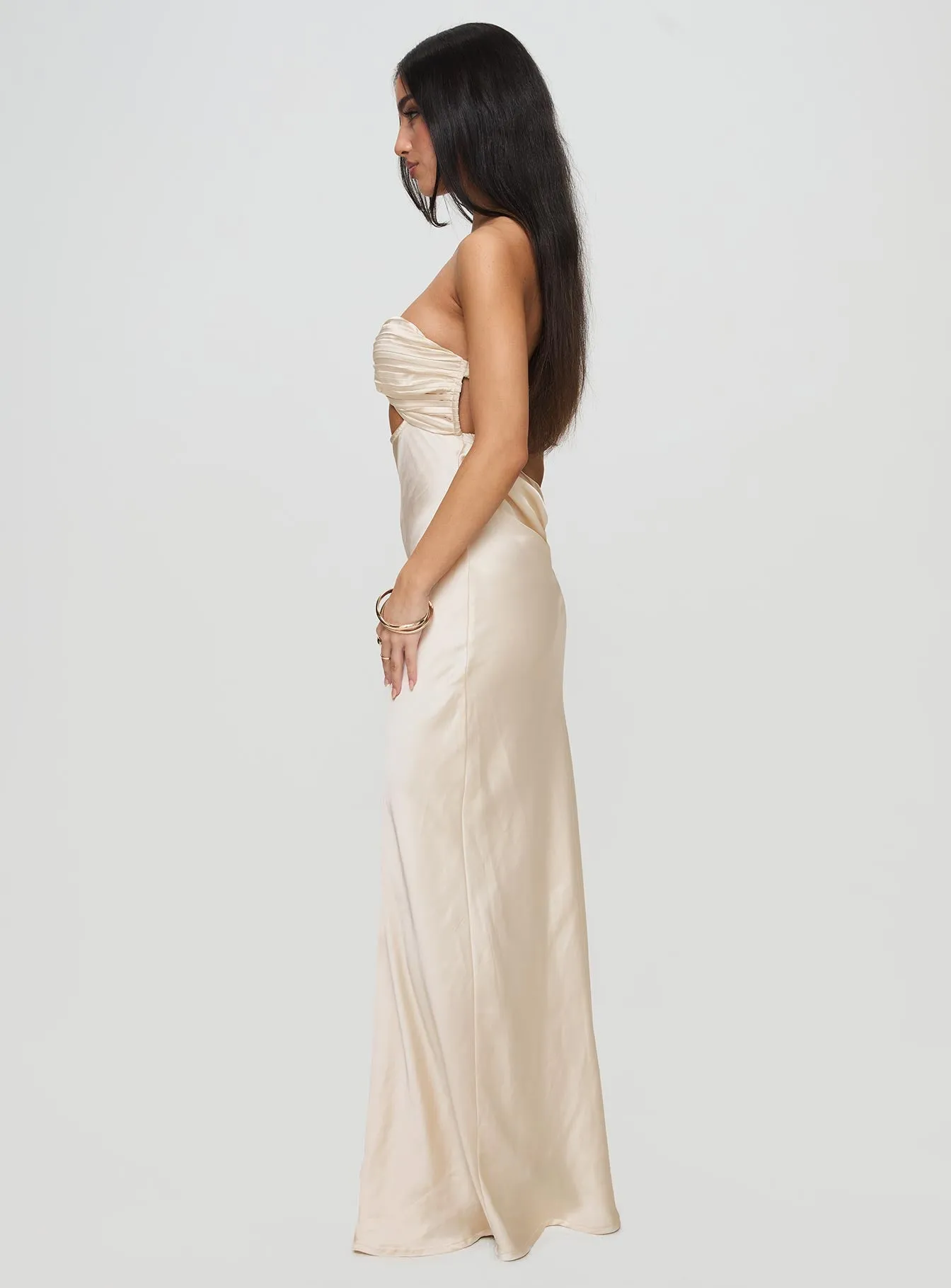 Faviola Strapless Maxi Dress Champagne