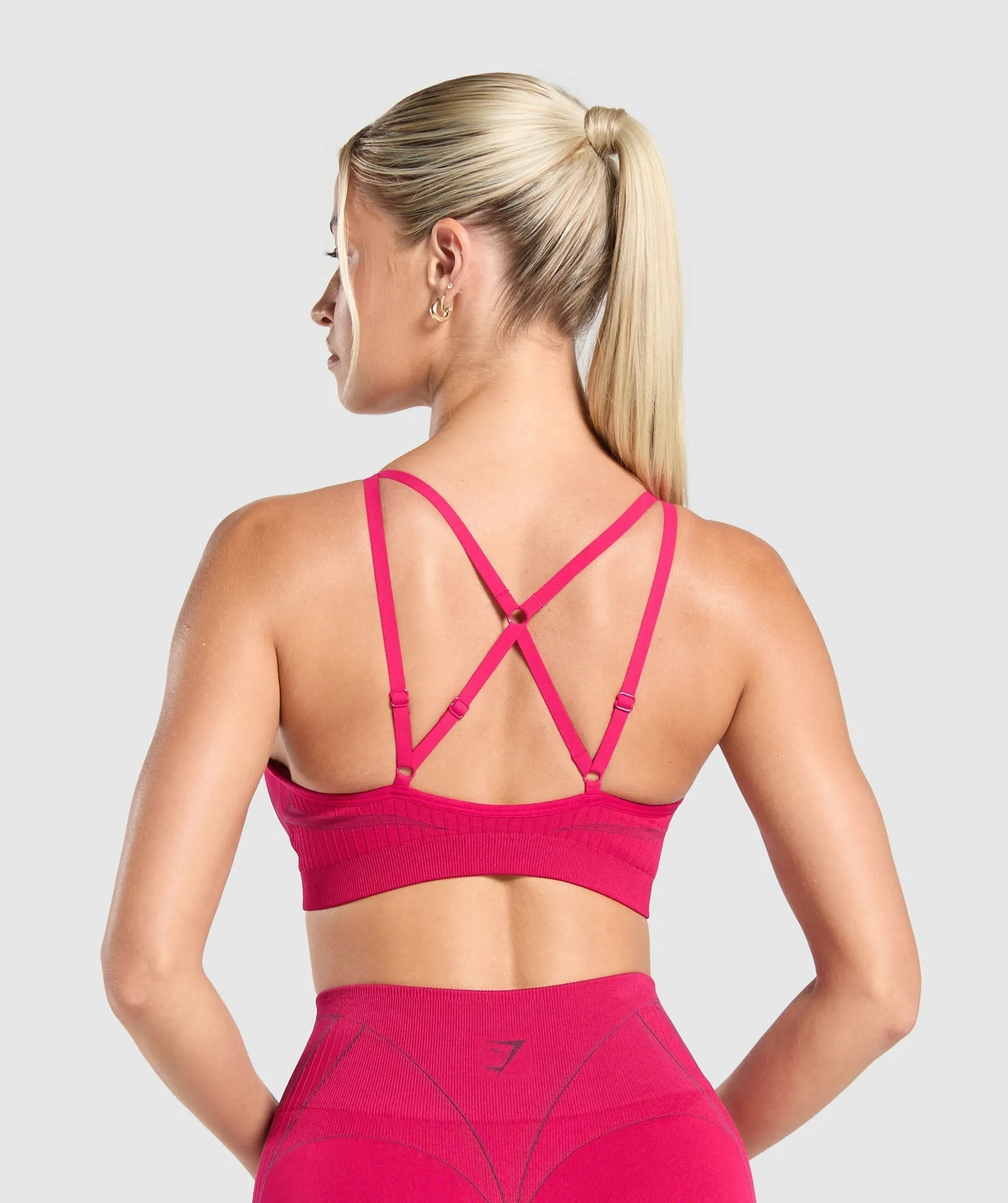 Gymshark Apex Contrast Sports Bra - Build Pink/Asphalt Grey