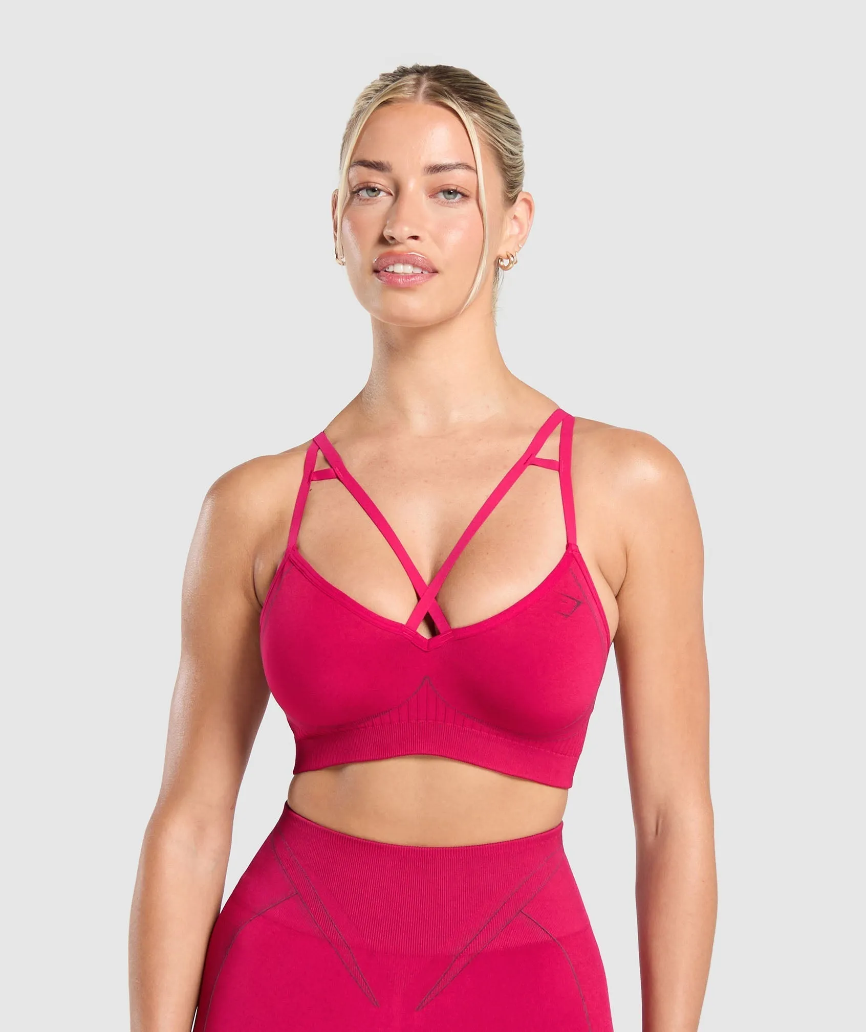 Gymshark Apex Contrast Sports Bra - Build Pink/Asphalt Grey