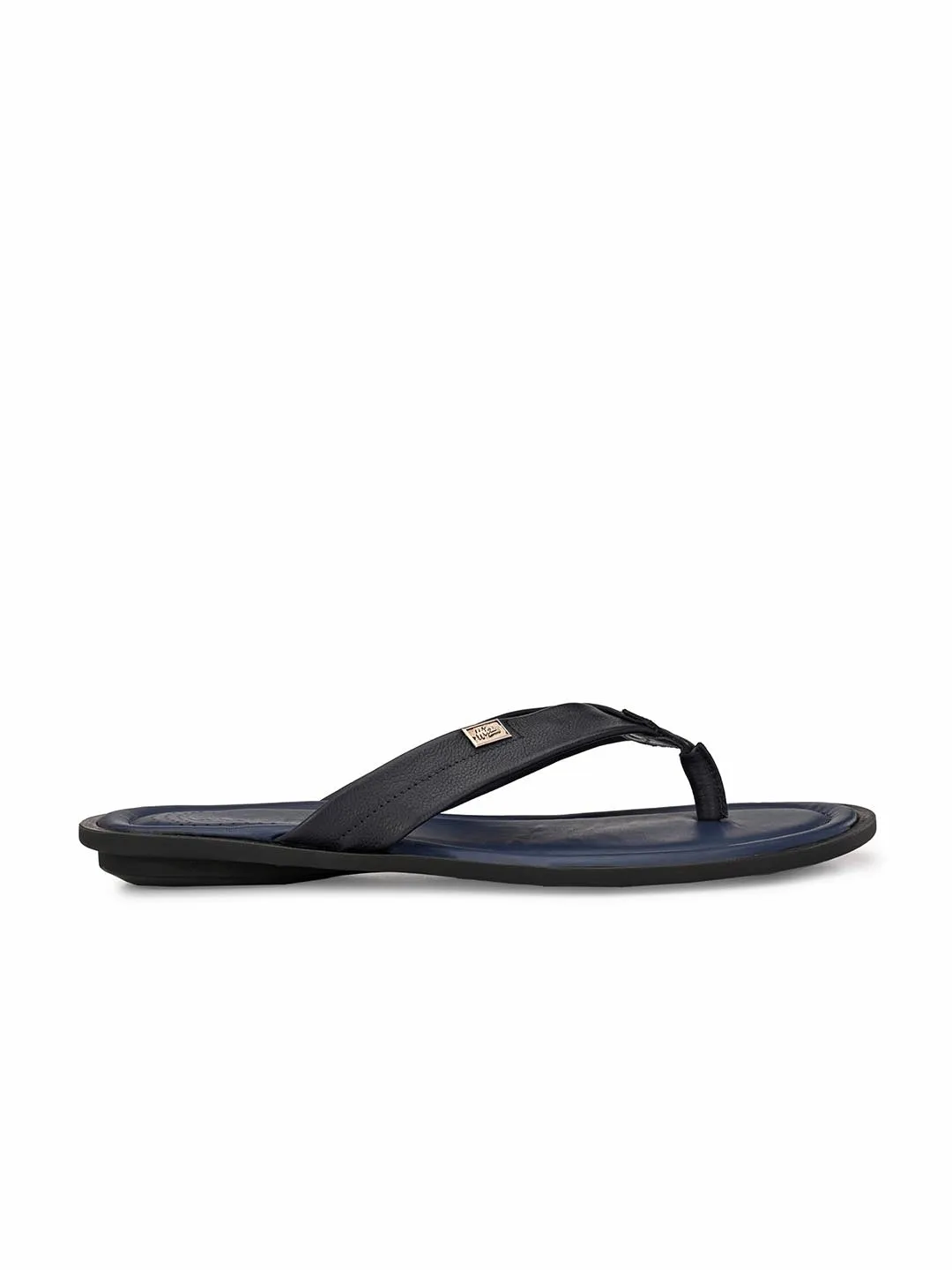 Hitz Men's Blue Open Toe Casual Slippers