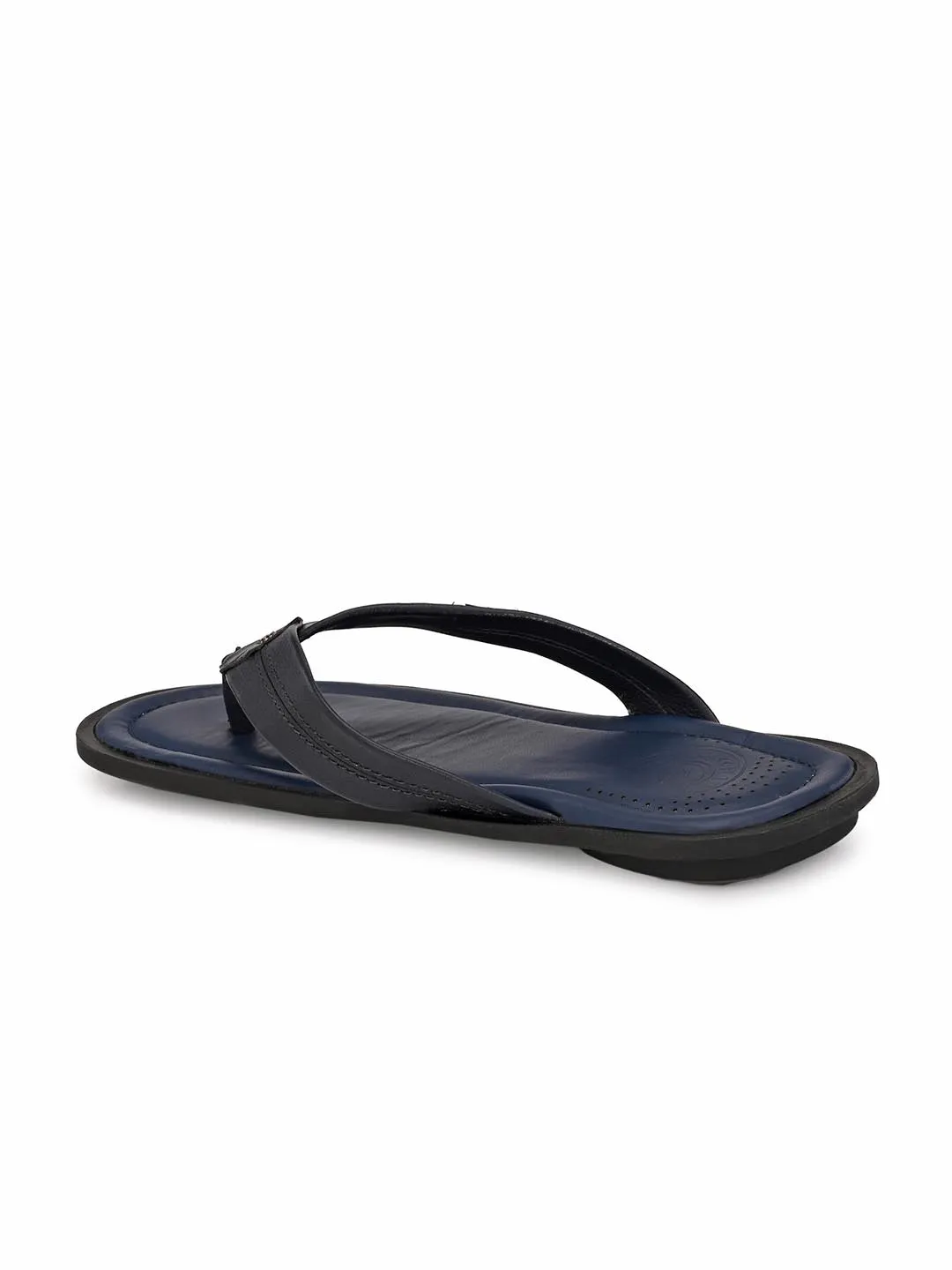 Hitz Men's Blue Open Toe Casual Slippers