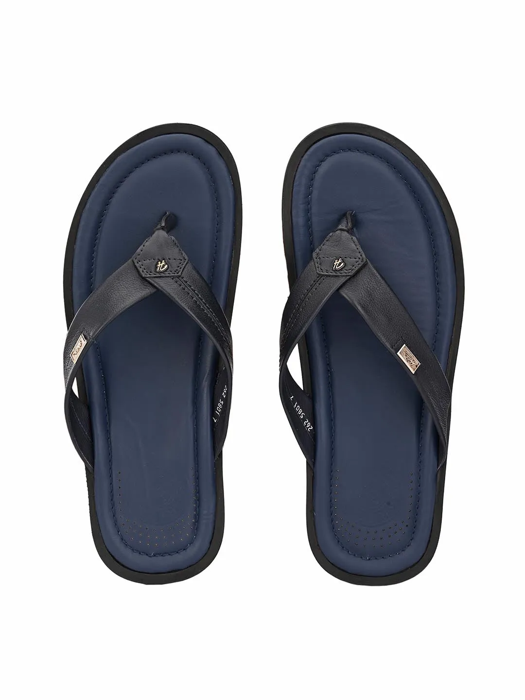 Hitz Men's Blue Open Toe Casual Slippers