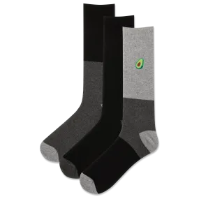 HOTSOX Men's Embroidered Avocado Crew Sock 3 Pair Pack