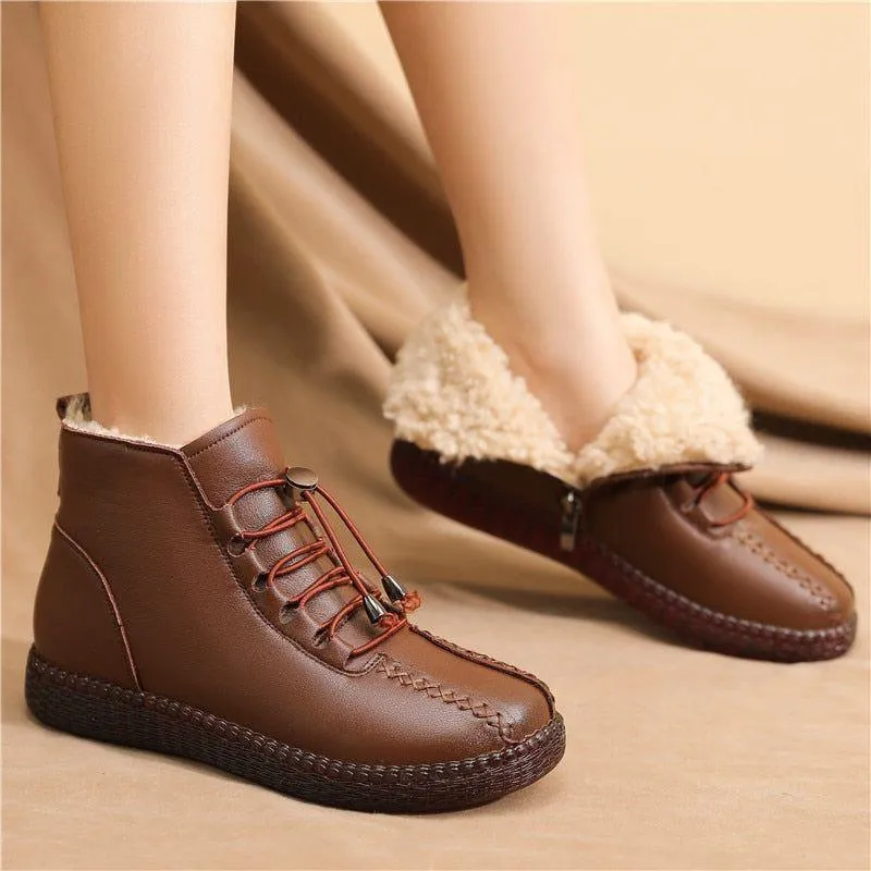 Leather Ankle Boots - Fashion Women's Casual Shoes GCSE57