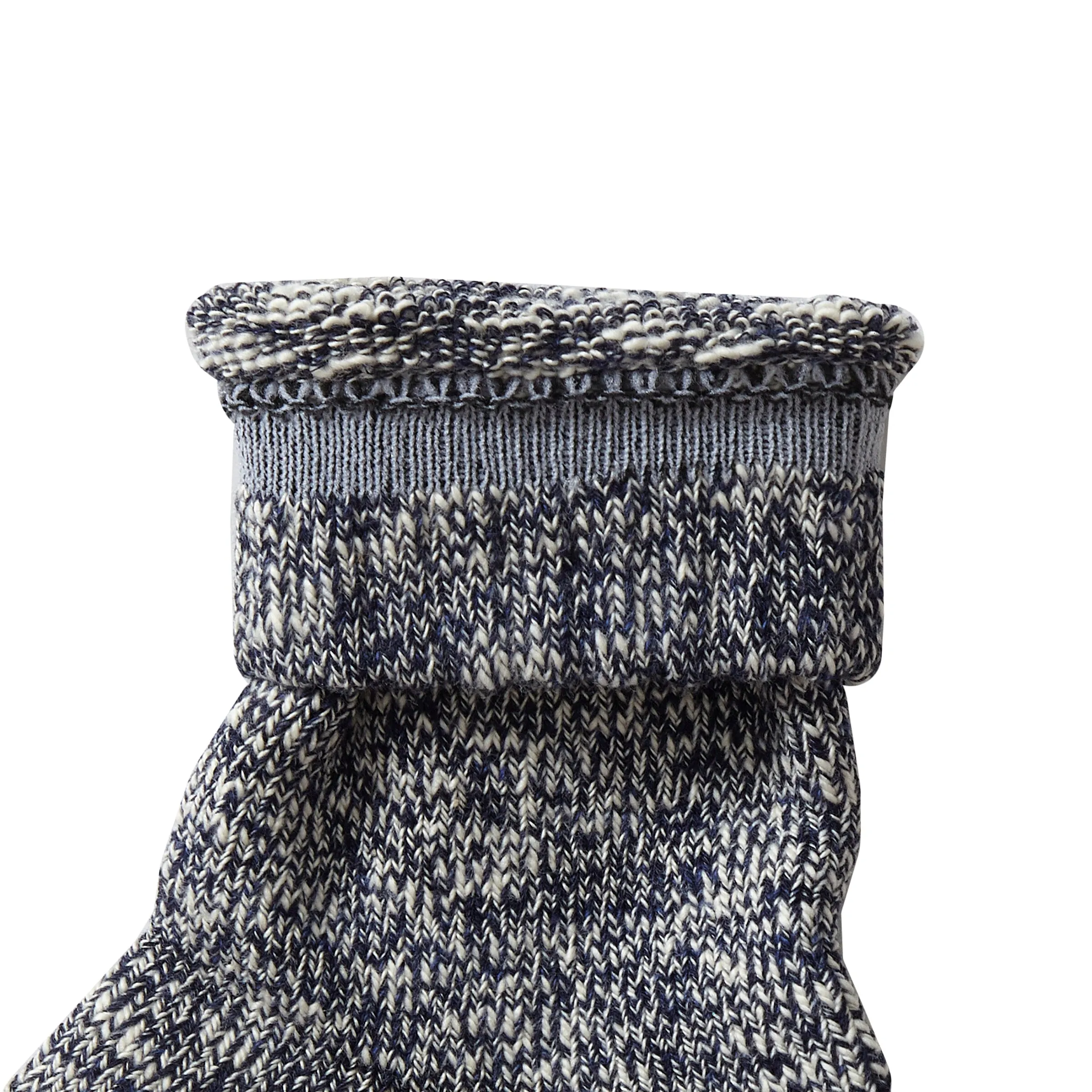 Marled Loop Back Socks  - Navy