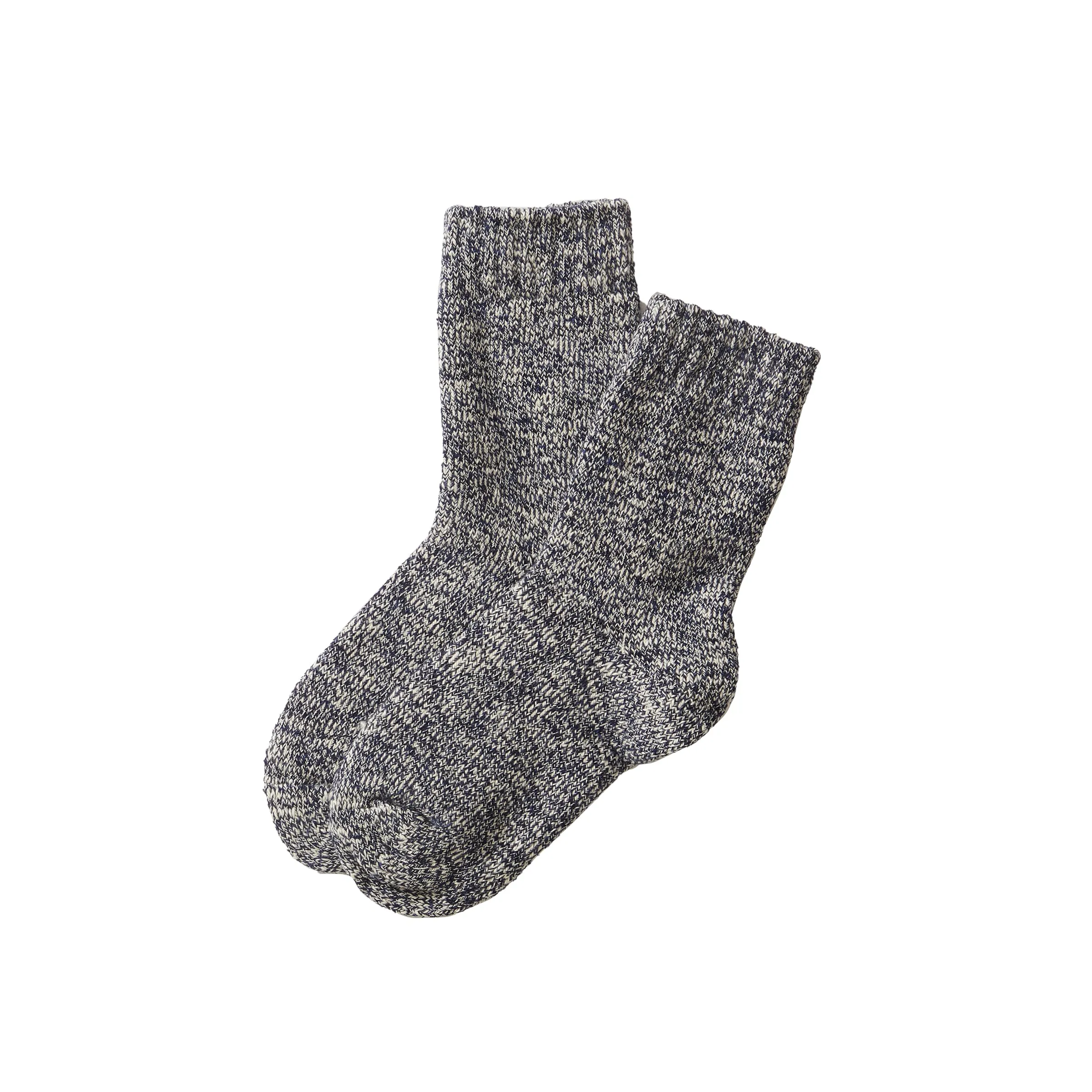 Marled Loop Back Socks  - Navy