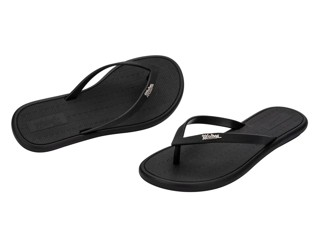 Melissa Sun Marina AD Black Flip Flops Slippers For Women