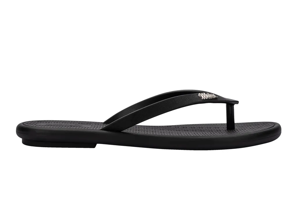 Melissa Sun Marina AD Black Flip Flops Slippers For Women