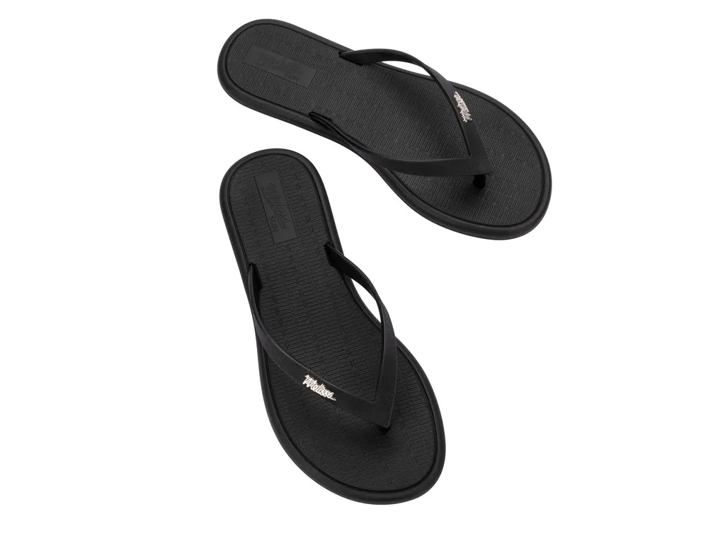 Melissa Sun Marina AD Black Flip Flops Slippers For Women