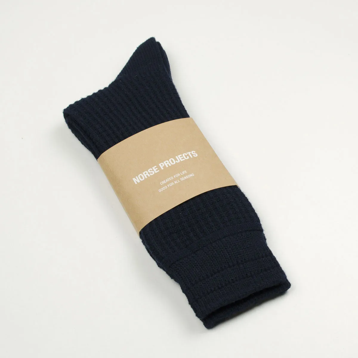 Norse Projects - Bjarki Waffle Socks - Dark Navy