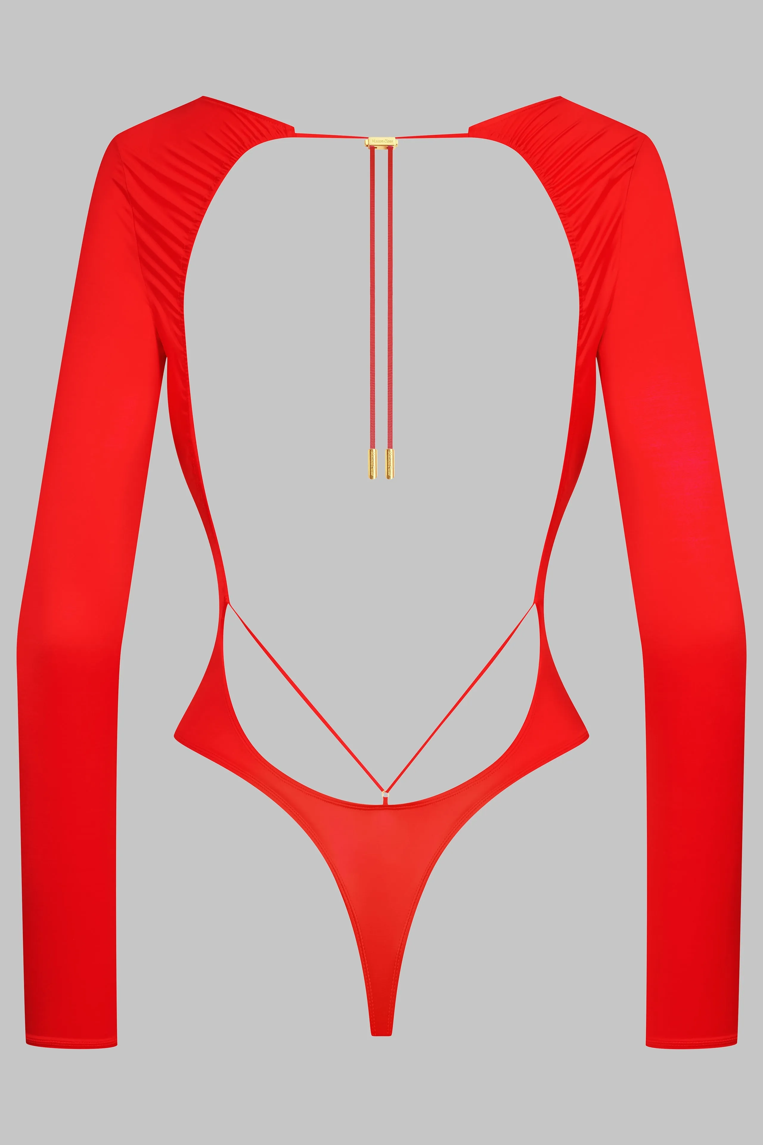 Open back long sleeve thong bodysuit - French Kiss