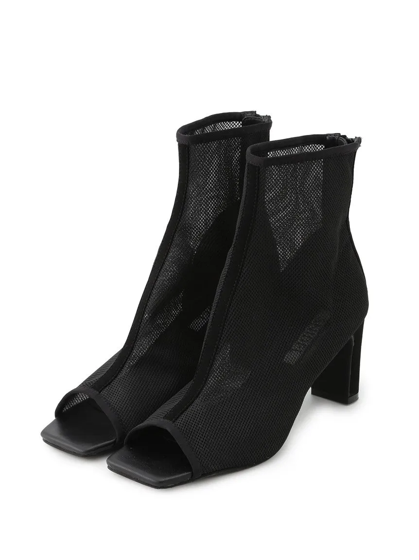 Open Toe Mesh Ankle Boot