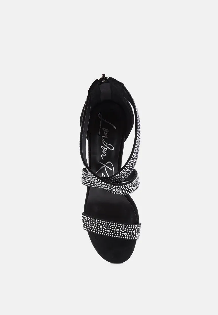 Queen Bee Rhinestone High Heeled Sandals