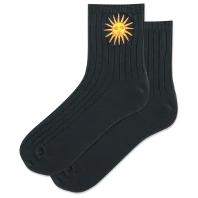 "Embroidered Sun" Ankle Socks by Hot Sox - Medium