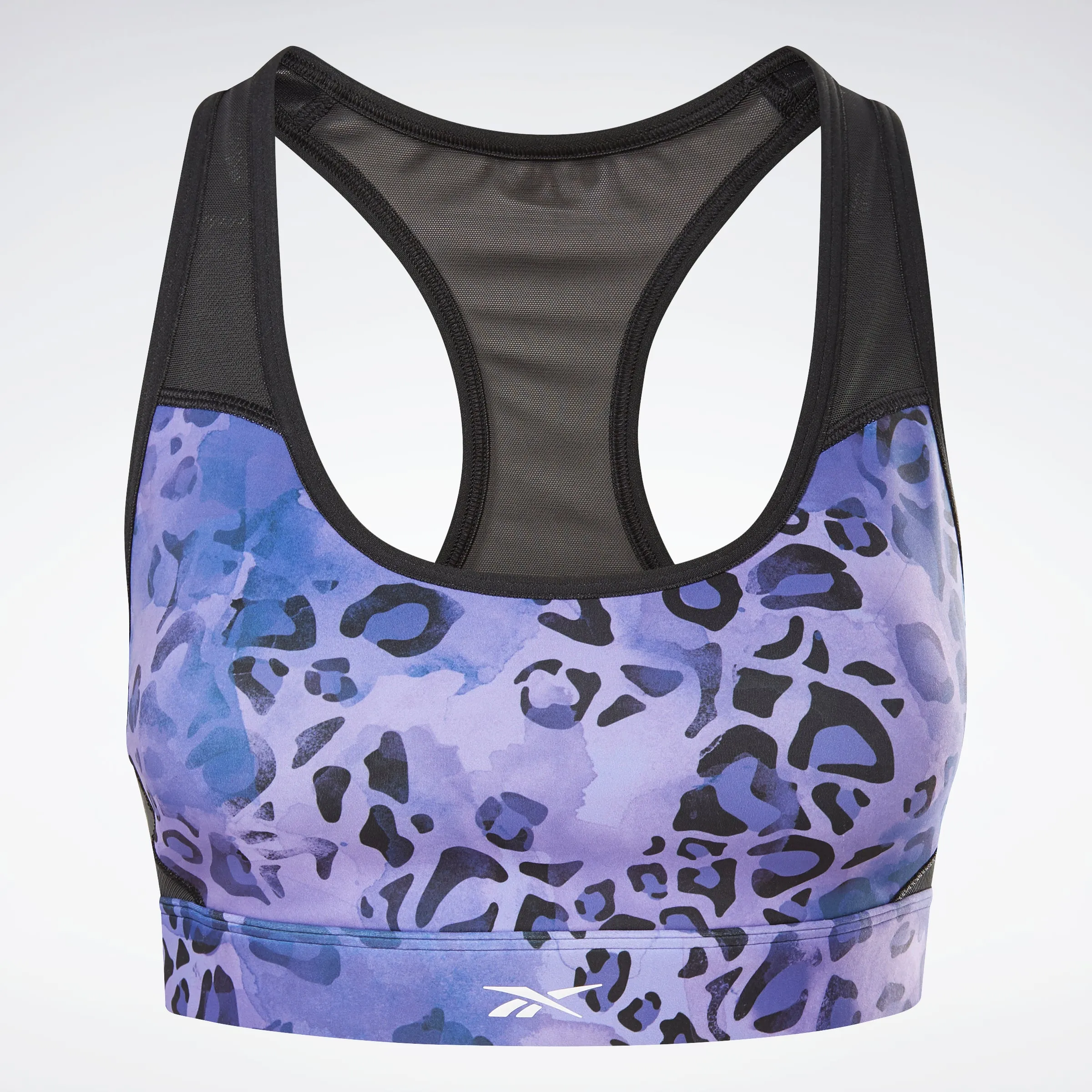 Reebok Apparel Women Modern Safari Lux Racer Padded Medium-Impact Sports Bra Vecnav/Hypprl