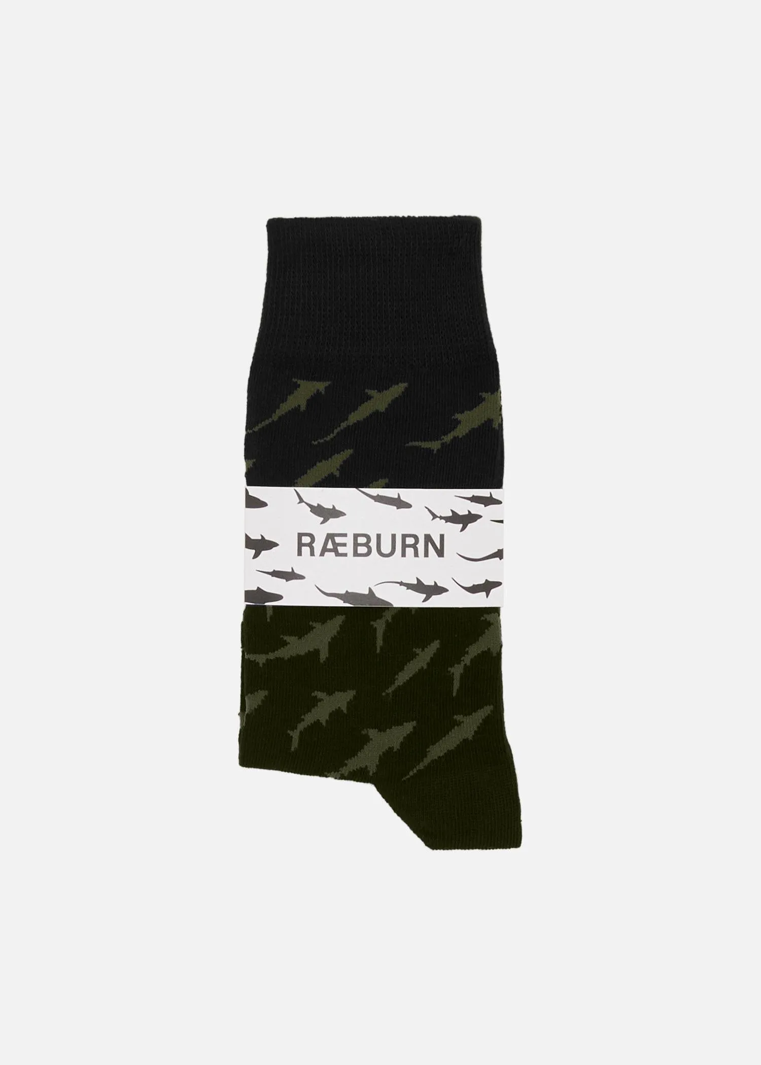 SHARK SOCKS BLACK w/OLIVE