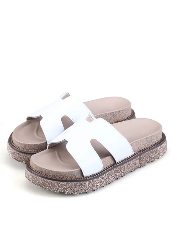 Thick Bottom Fashion Summer Leather Slippers