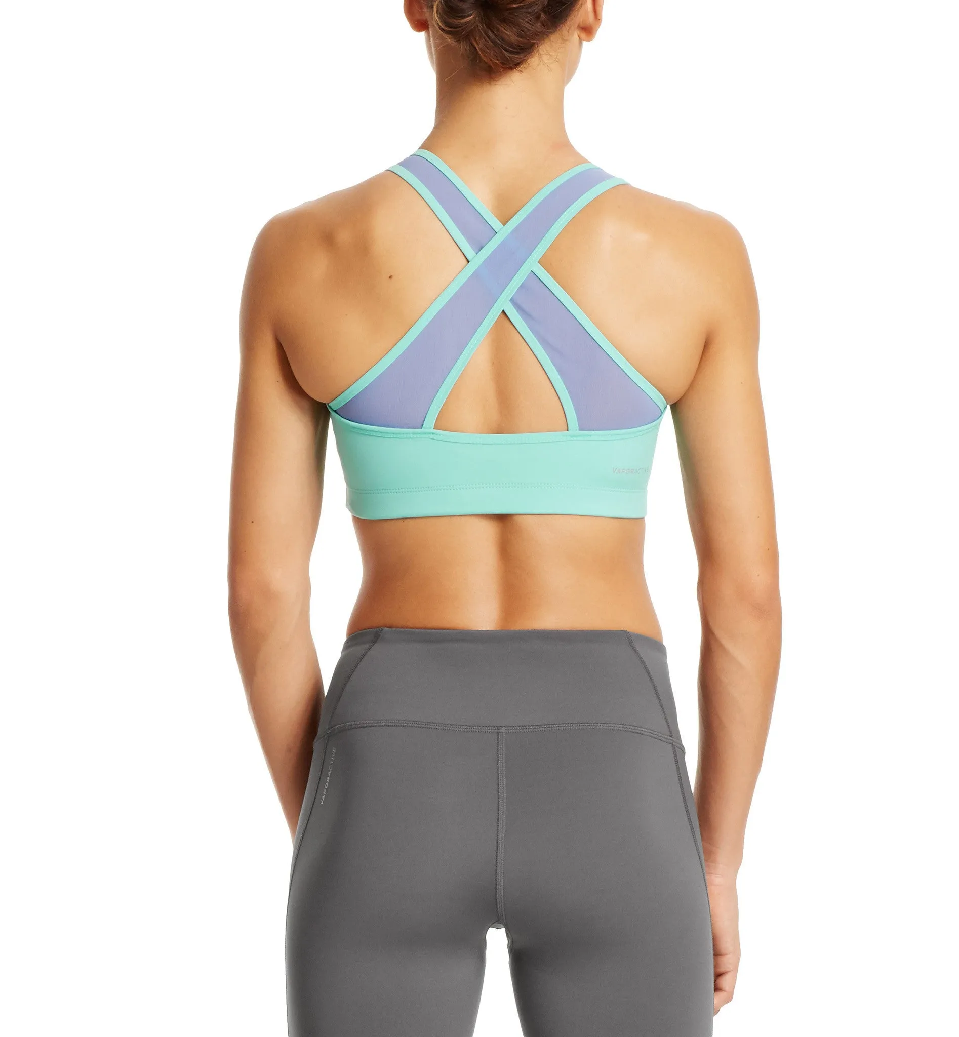 VaporActive Celsius Crossback Medium Impact Sports Bra | English Manor / Pool Blue