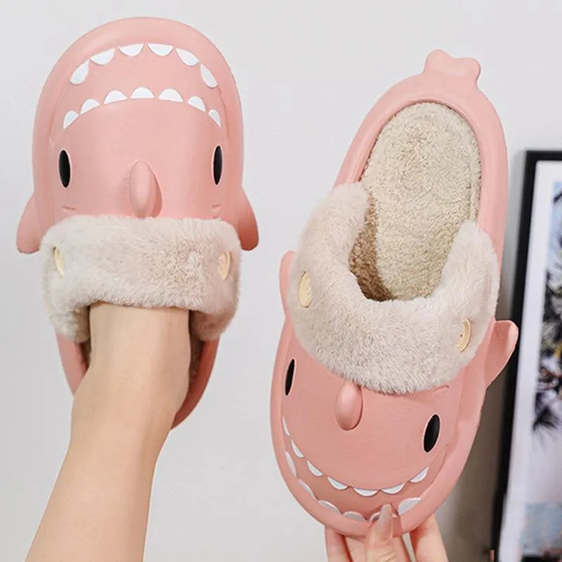 Winter Shark Shoes House Slippers - Warm Couple Slippers