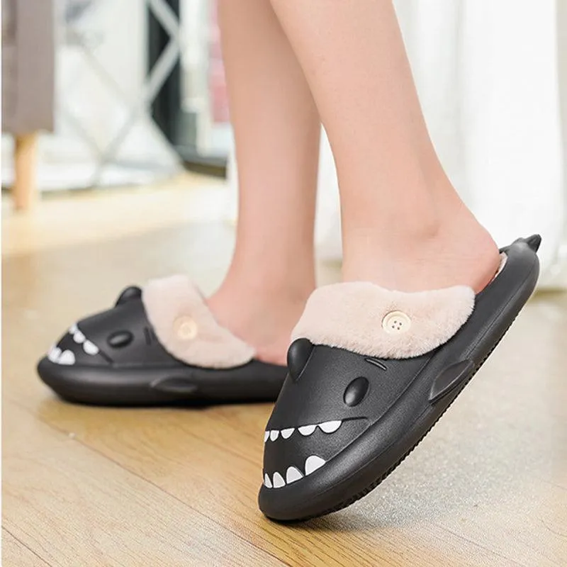 Winter Shark Shoes House Slippers - Warm Couple Slippers